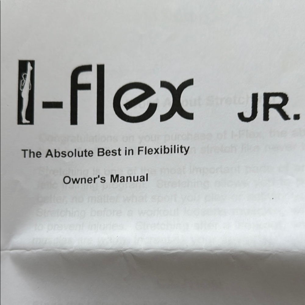 I-flex JR White and Black Flexibility Manual